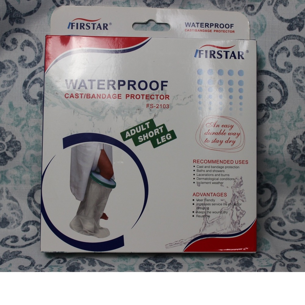 NEW Firstar Waterproof‎ Cast/Bandage Protector-Adult Short Leg